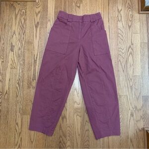 Express Mauve Barrel Leg Utility High-Waisted Chino Pants
